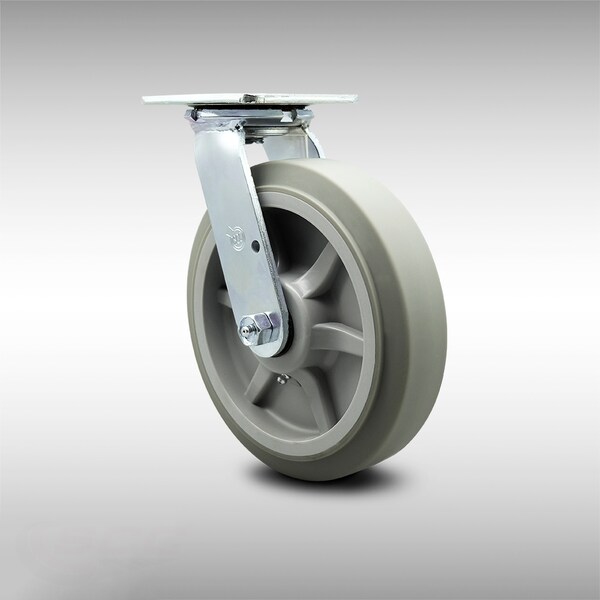 8 Inch SS Thermoplastic Rubber Wheel Swivel Caster with Ball Bearing SCC